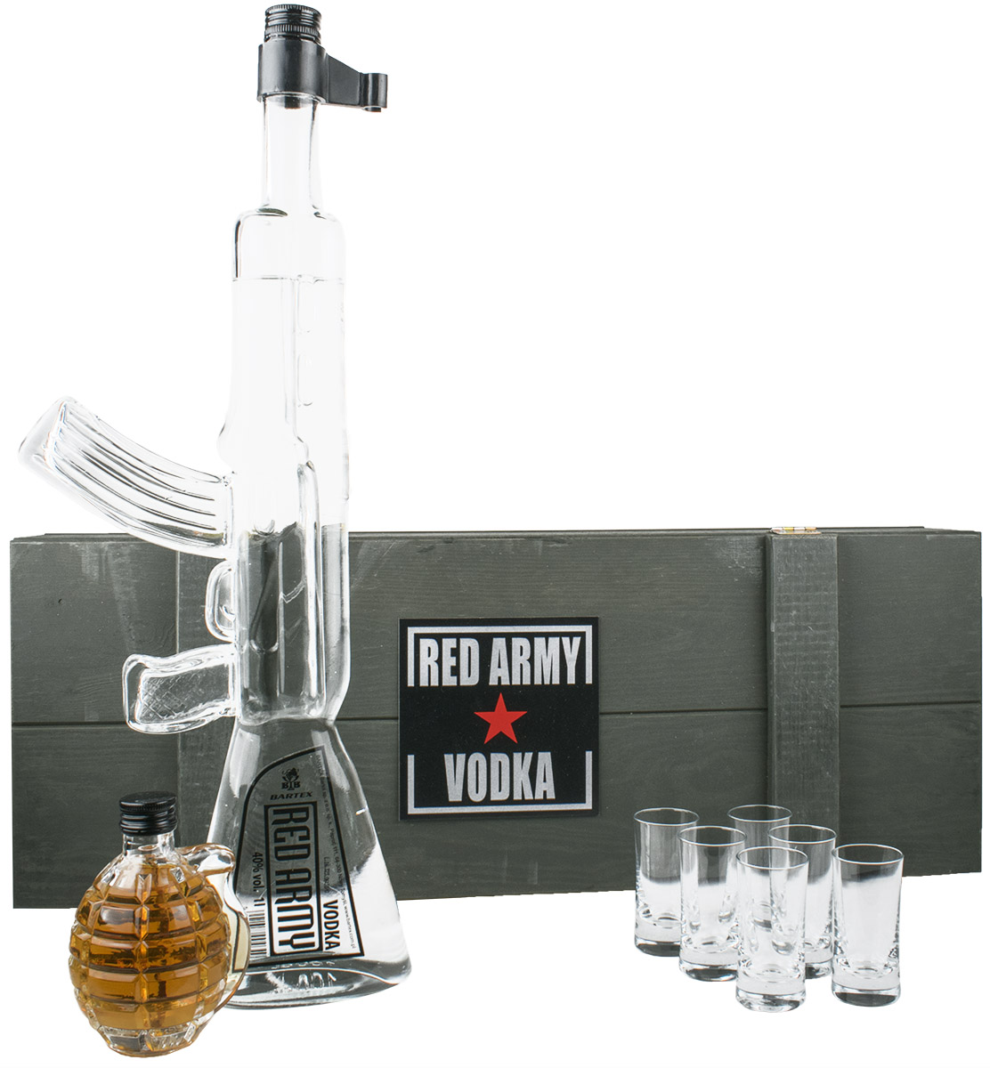 Red Army AK-47 Vodka, Trækasse med 